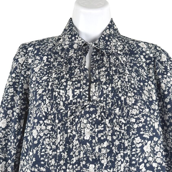 J. Crew Scalloped Popover Top XS Liberty Summer Blooms Fabric Floral TP-3579 - Picture 4 of 9